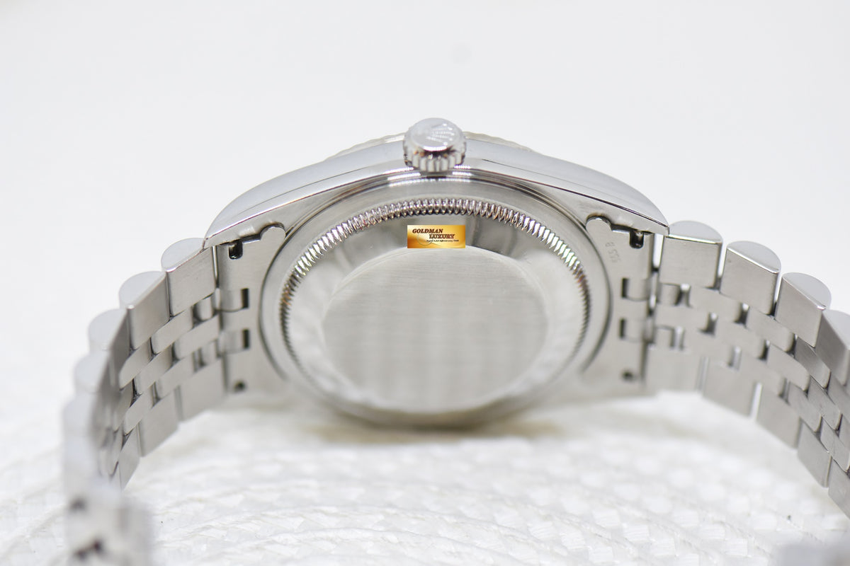 [SOLD] ROLEX OYSTER DATEJUST 36mm STEEL IN JUBILEE BRACELET WHITE ROMAN DIAL 16234 (MINT)