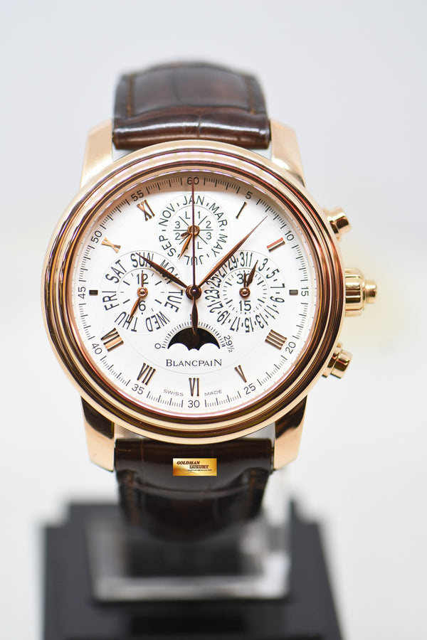 BLANCPAIN Le BRASSUS QUANTIEME PERPETUAL FLYBACK RATTRAPANTE CHRONOGRAPH 42mm ROSE GOLD IN LEATHER STRAP AUTOMATIC 4286P-3642-55B (MINT)