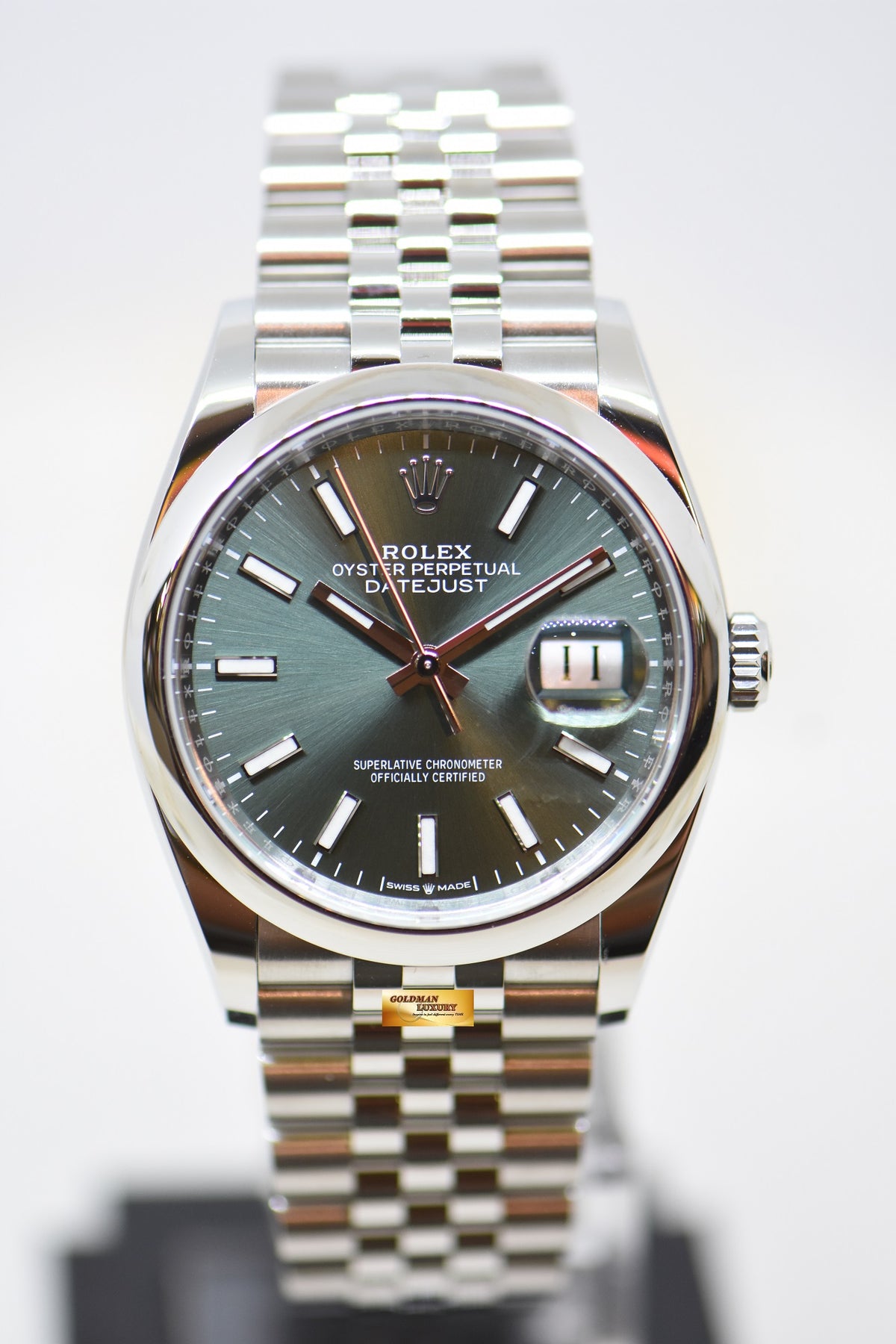 [SOLD] ROLEX OYSTER DATEJUST 36mm STEEL IN JUBILEE BRACELET MINT GREEN DIAL 126200 (NEW-UNWORN)
