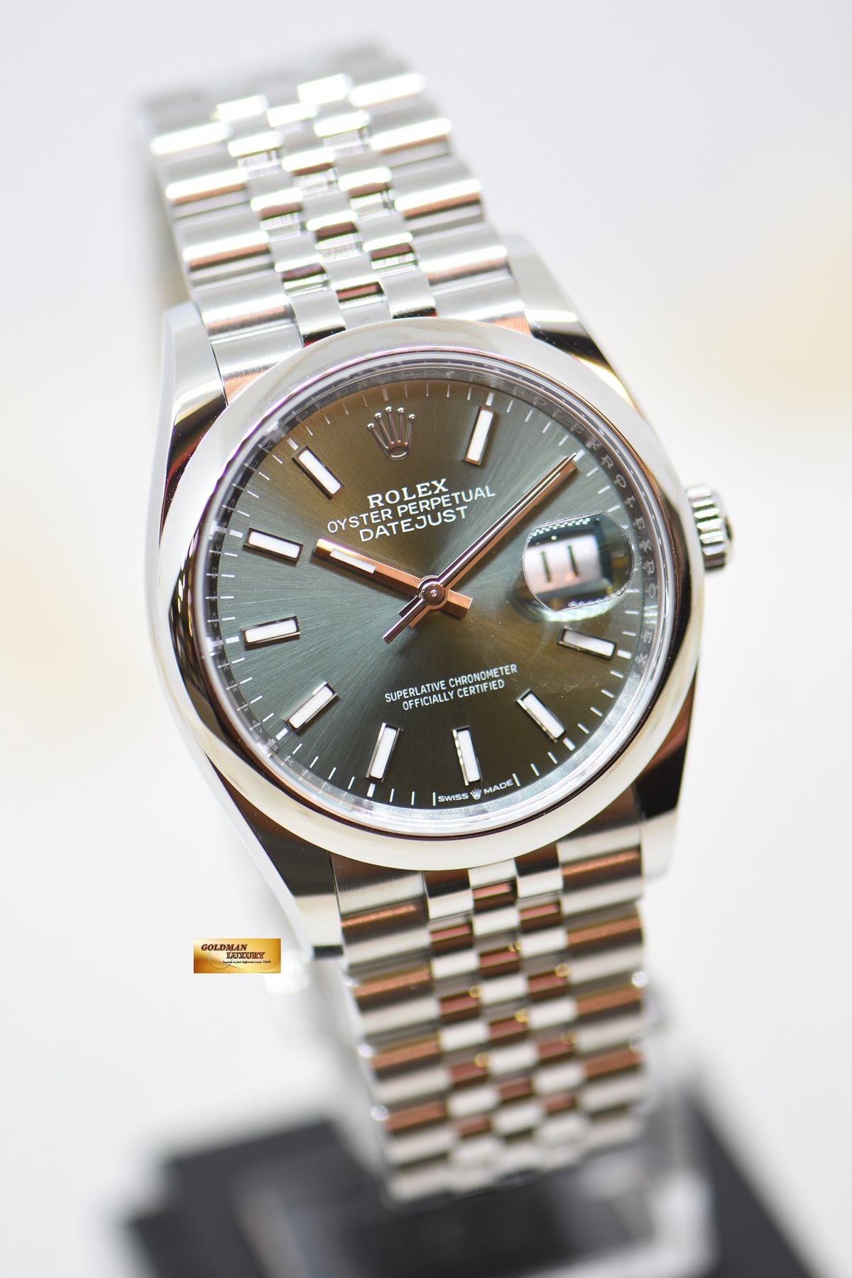 [SOLD] ROLEX OYSTER DATEJUST 36mm STEEL IN JUBILEE BRACELET MINT GREEN DIAL 126200 (NEW-UNWORN)