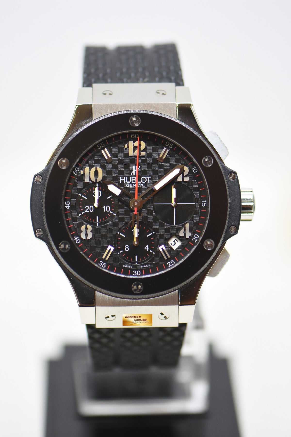 [SOLD] HUBLOT BIG BANG CHRONOGRAPH 41mm STEEL IN RUBBER STRAP CERAMIC BEZEL AUTOMATIC 342.SB.131.RX (MINT)