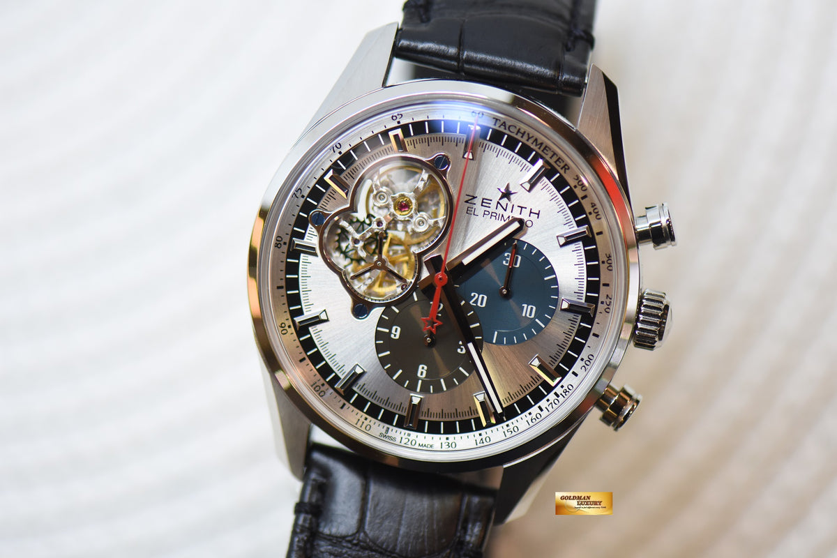 [SOLD] ZENITH El PRIMERO CHRONOMASTER 42mm STEEL MEN’S  IN LEATHER STRAP AUTOMATIC 03.2040.4061 (LNIB)