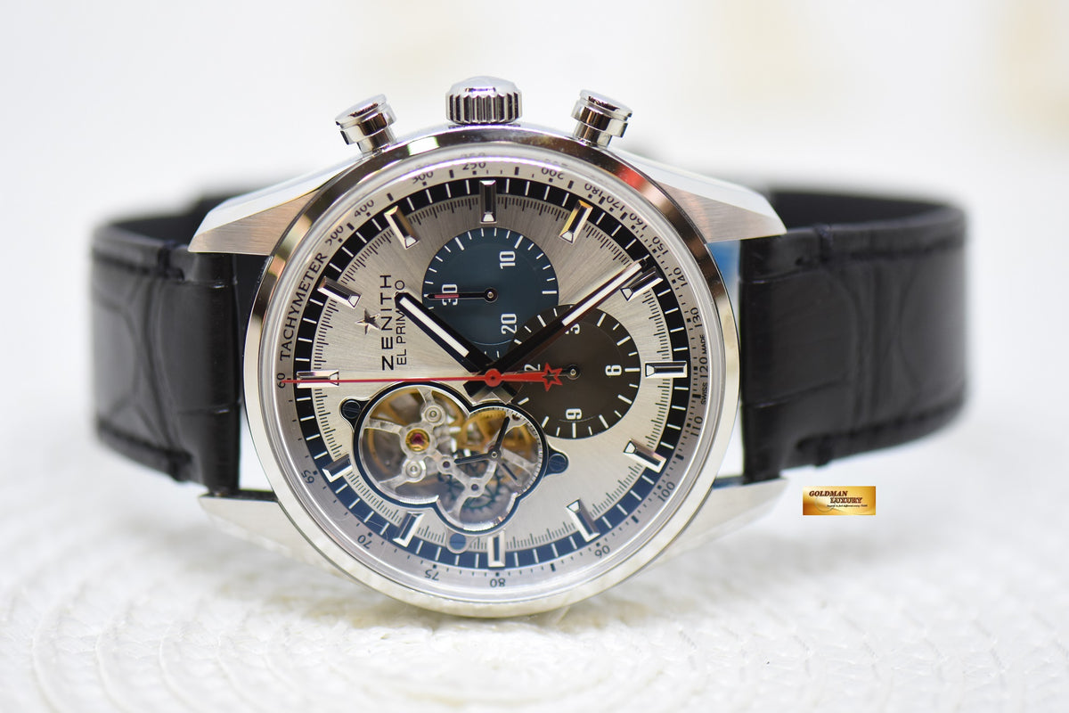 [SOLD] ZENITH El PRIMERO CHRONOMASTER 42mm STEEL MEN’S  IN LEATHER STRAP AUTOMATIC 03.2040.4061 (LNIB)