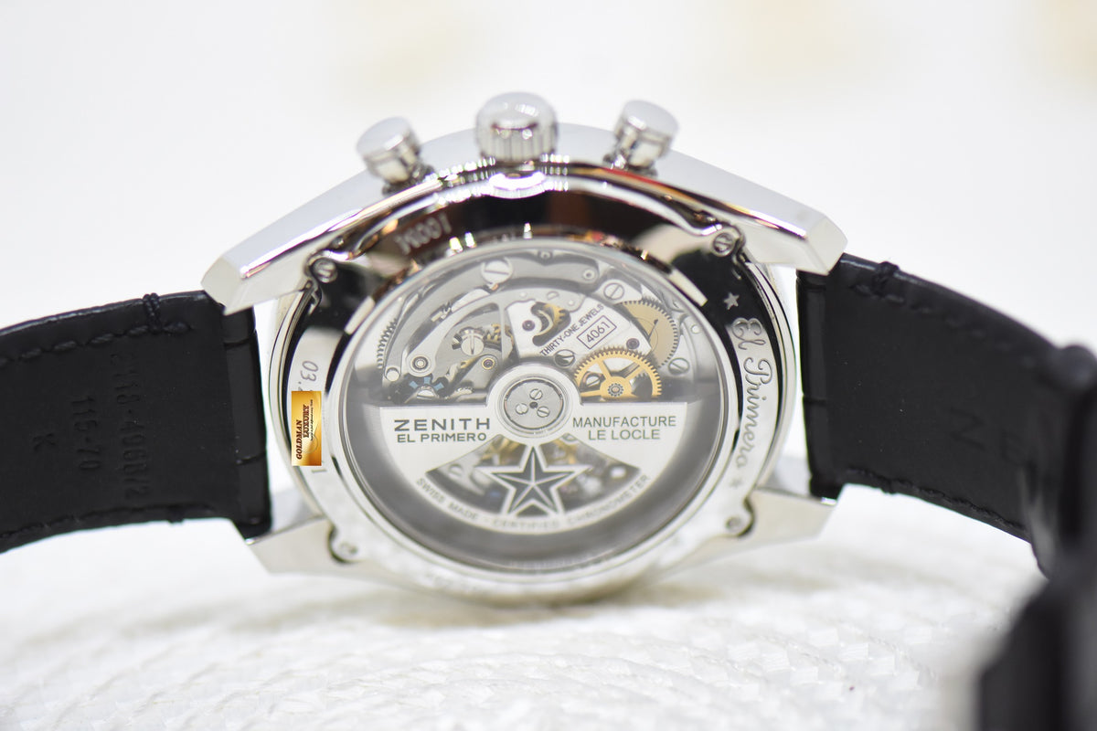 [SOLD] ZENITH El PRIMERO CHRONOMASTER 42mm STEEL MEN’S  IN LEATHER STRAP AUTOMATIC 03.2040.4061 (LNIB)