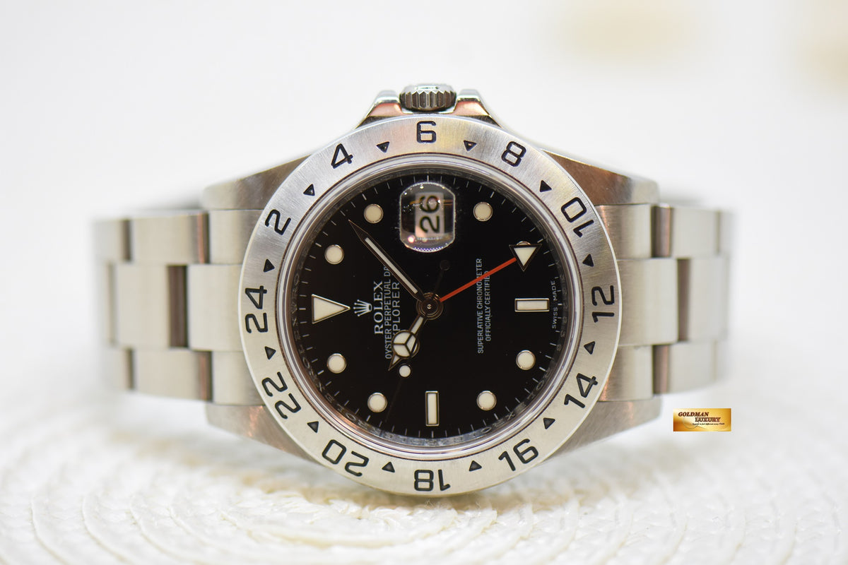 [SOLD] ROLEX OYSTER EXPLORER II 40mm STEEL BLACK DIAL CAL. 3186 16570 (REHAUT ENGRAVINGS) (LNIB)