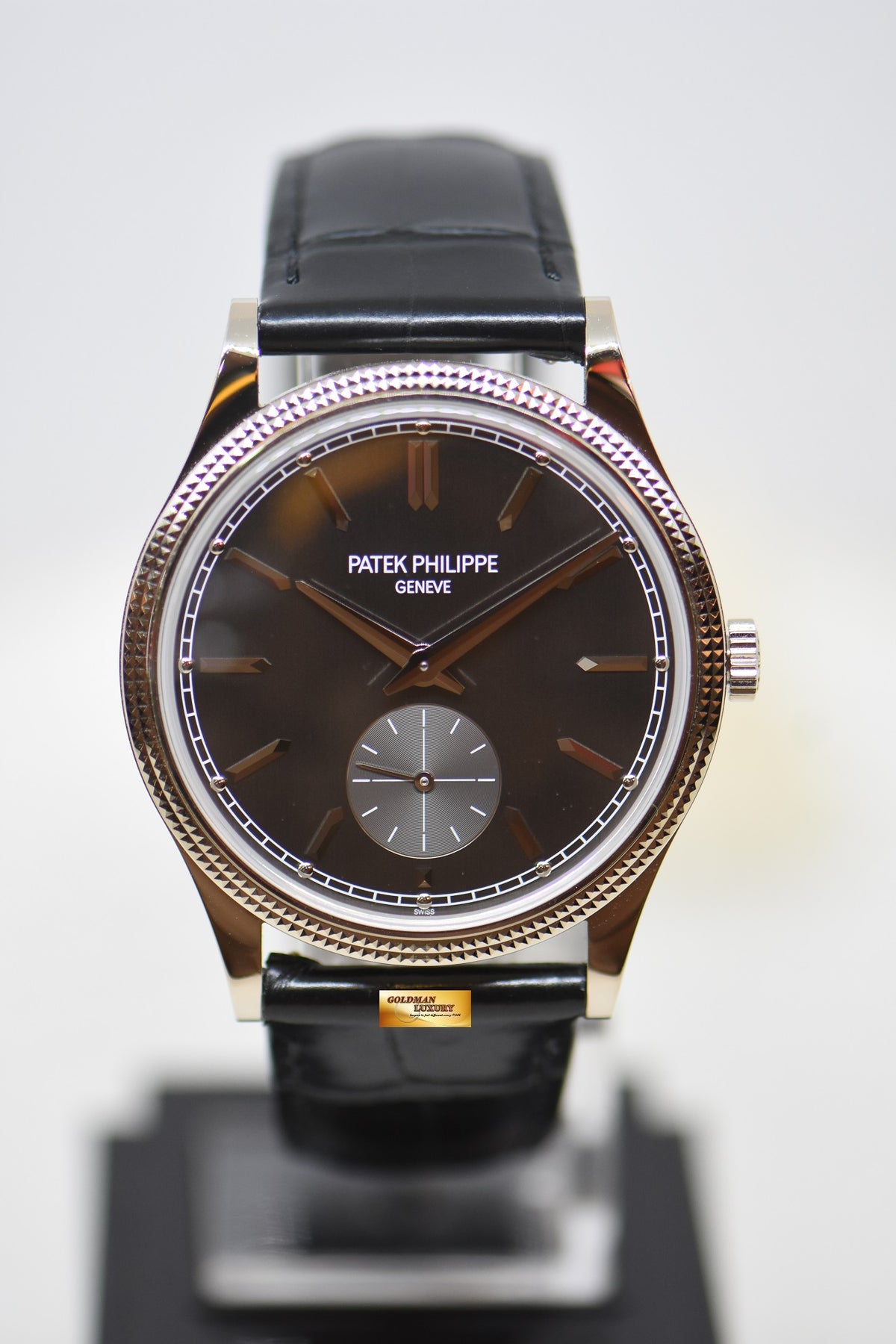 [SOLD] PATEK PHILIPPE CALATRAVA 39mm 18K WHITE GOLD IN LEATHER STRAP CHARCOAL GRAY MANUAL 6119G (LNIB)