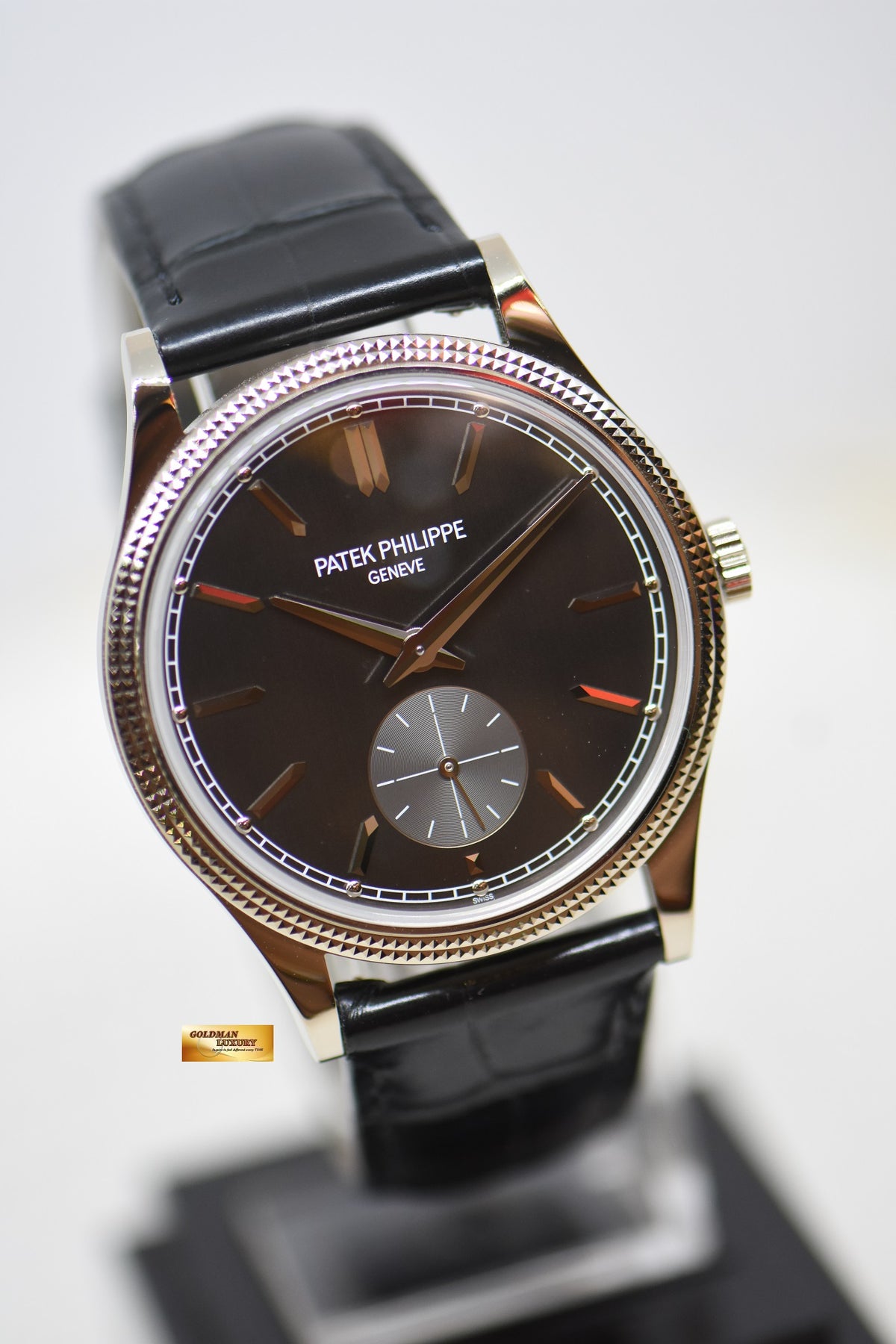 [SOLD] PATEK PHILIPPE CALATRAVA 39mm 18K WHITE GOLD IN LEATHER STRAP CHARCOAL GRAY MANUAL 6119G (LNIB)