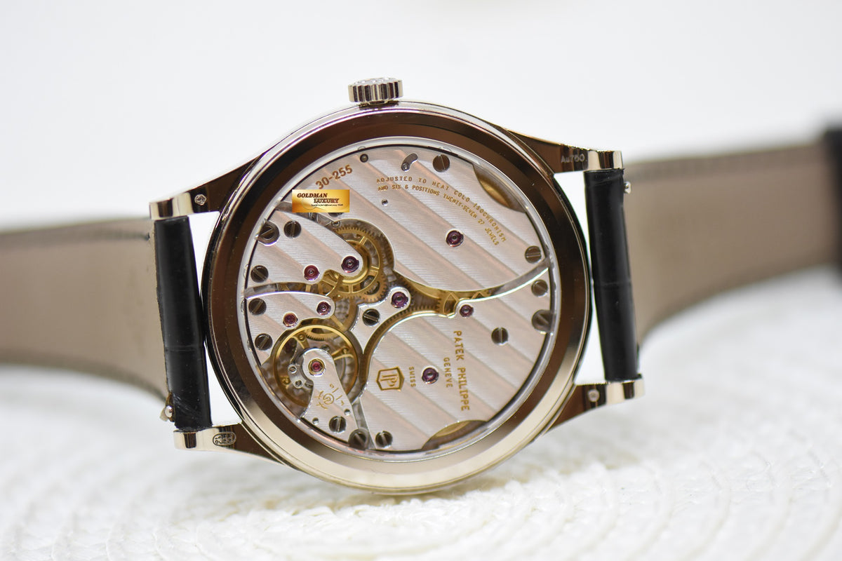 [SOLD] PATEK PHILIPPE CALATRAVA 39mm 18K WHITE GOLD IN LEATHER STRAP CHARCOAL GRAY MANUAL 6119G (LNIB)