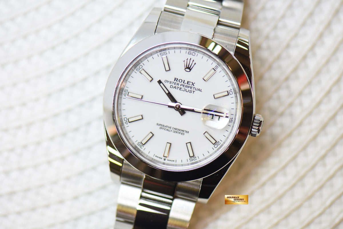 [SOLD] ROLEX OYSTER DATEJUST 41mm OYSTER STEEL WHITE DIAL 126300 (LNIB)