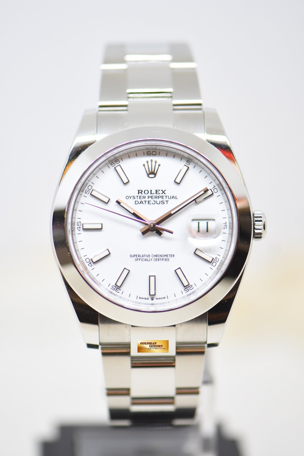 [SOLD] ROLEX OYSTER DATEJUST 41mm OYSTER STEEL WHITE DIAL 126300 (LNIB)