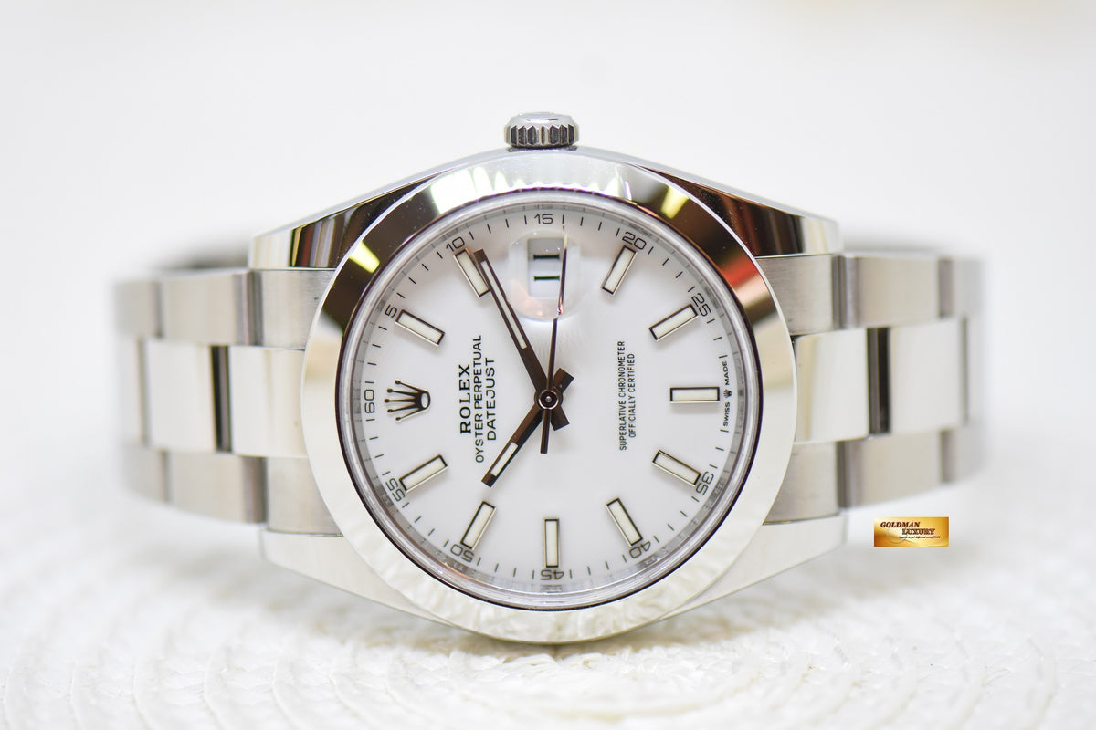 [SOLD] ROLEX OYSTER DATEJUST 41mm OYSTER STEEL WHITE DIAL 126300 (LNIB)