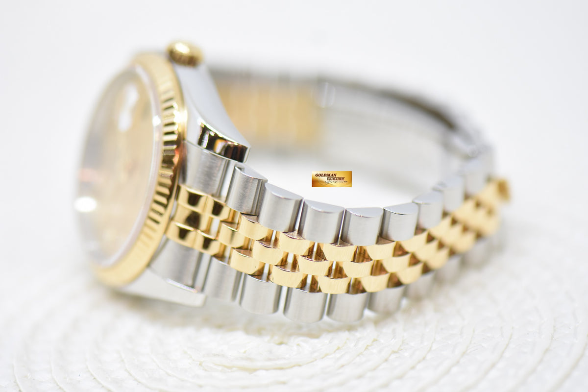 [SOLD] ROLEX OYSTER DATEJUST 36mm HALF-GOLD IN JUBILEE BRACELET CHAMPAGNE DIAMOND DIAL 116233 (MINT)