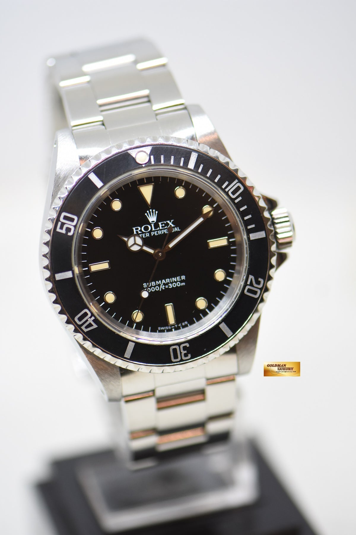 [SOLD] ROLEX OYSTER SUBMARINER NO DATE 40mm BLACK TRITIUM DIAL 2 LINERS STEEL 14060 (AGED PERTINA)