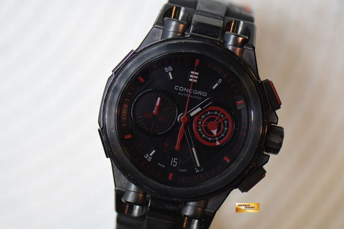 [SOLD] CONCORD C2 CHRONOGRAPH PVD BLACK AUTOMATIC 04.6.36.1067.2626BLK (MINT)