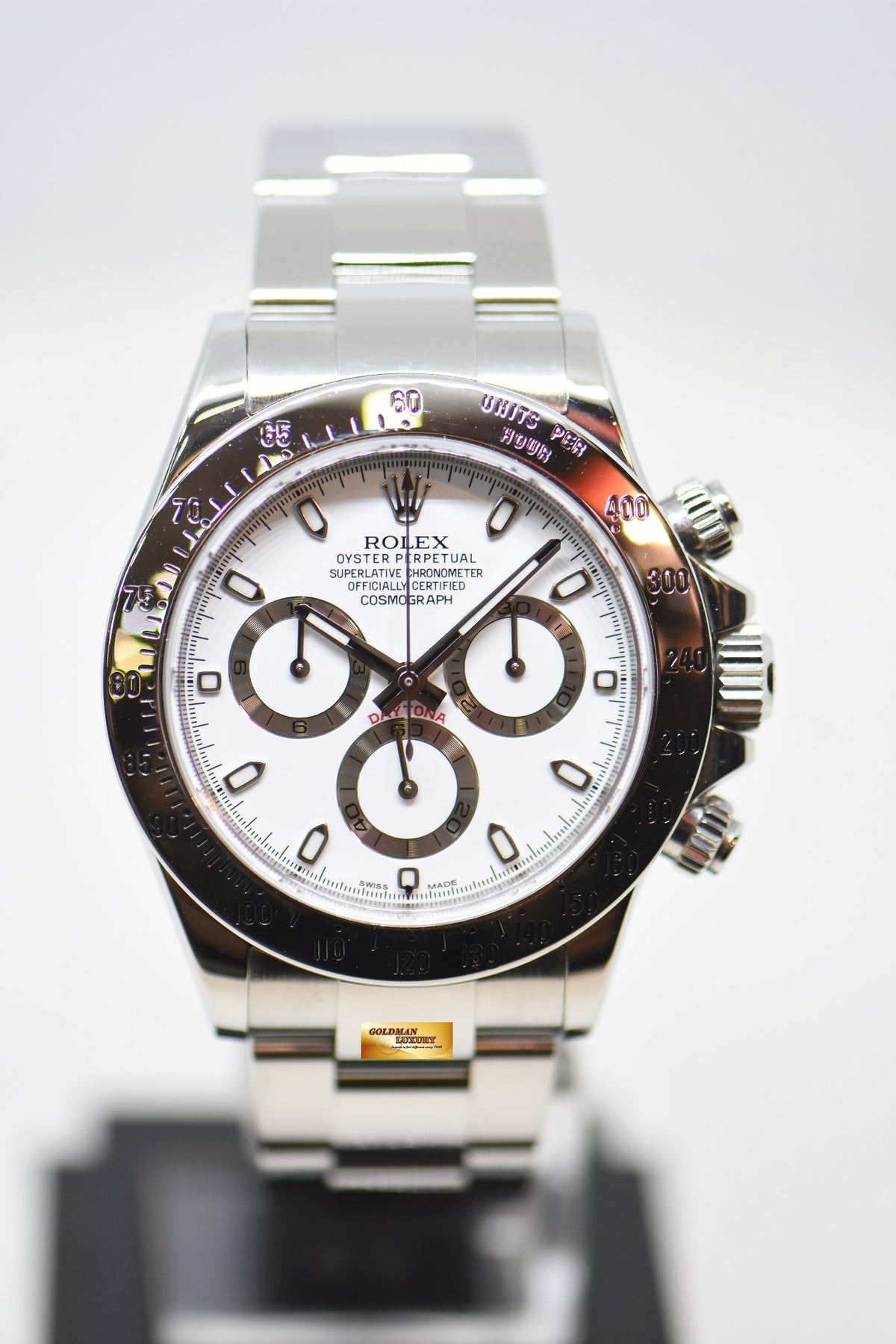 [SOLD] ROLEX OYSTER DAYTONA CHRONOGRAPH 40mm STEEL IN OYSTER BRACELET WHITE “APH” DIAL 116520 (MINT)