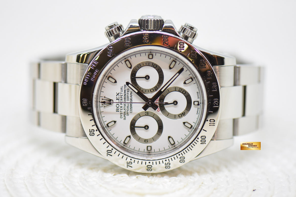 [SOLD] ROLEX OYSTER DAYTONA CHRONOGRAPH 40mm STEEL IN OYSTER BRACELET WHITE “APH” DIAL 116520 (MINT)