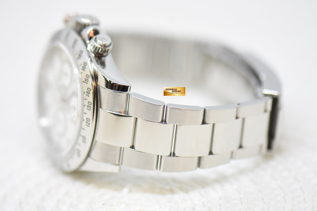 [SOLD] ROLEX OYSTER DAYTONA CHRONOGRAPH 40mm STEEL IN OYSTER BRACELET WHITE “APH” DIAL 116520 (MINT)