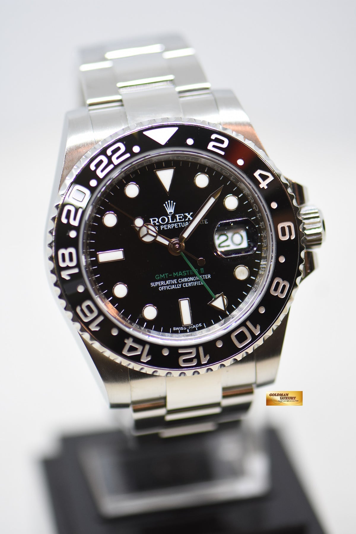[SOLD] ROLEX OYSTER GMT-MASTER II 40mm CERAMIC BLACK BEZEL OYSTER STEEL BRACELET 116710LN (MINT)
