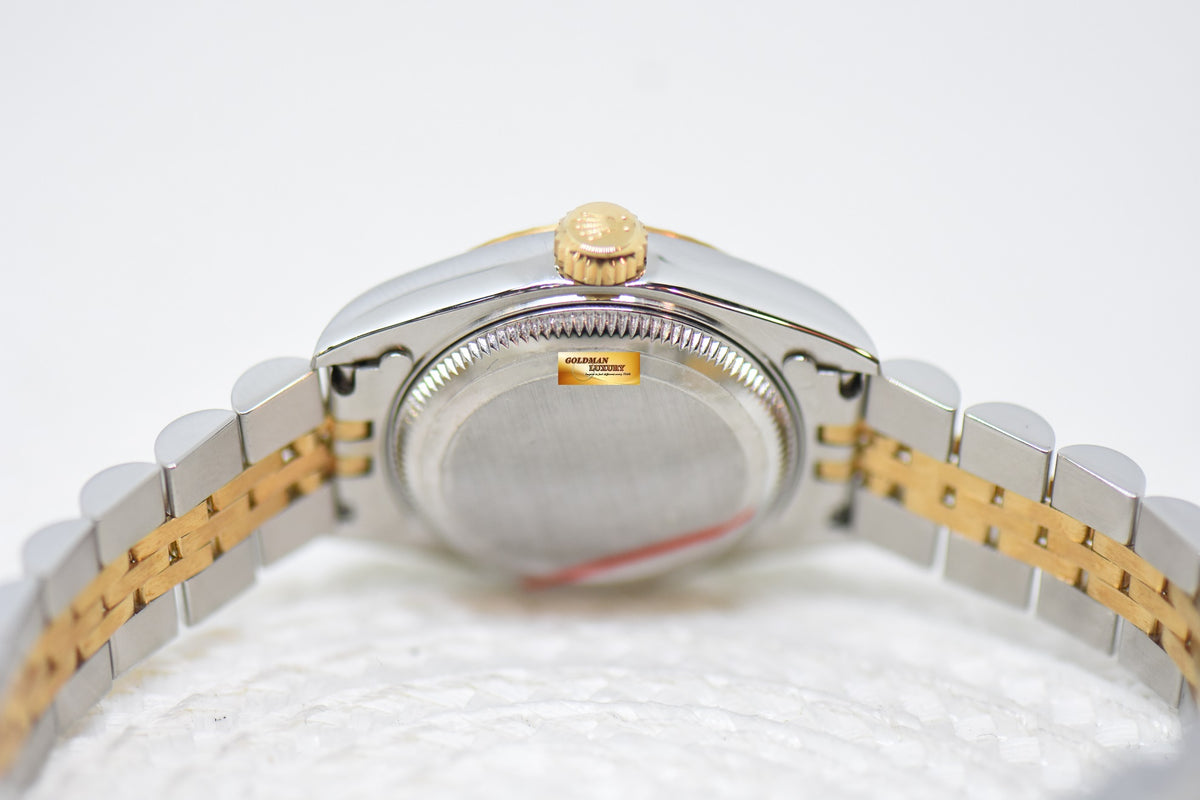 [SOLD] ROLEX OYSTER DATEJUST 26mm HALF-GOLD IN JUBILEE BRACELET WHITE DIAMOND DIAL 69173 (MINT)