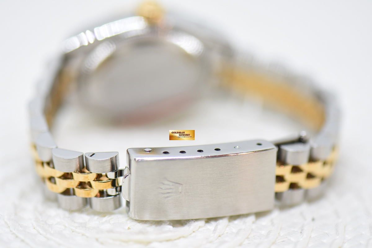 [SOLD] ROLEX OYSTER DATEJUST 26mm HALF-GOLD IN JUBILEE BRACELET WHITE DIAMOND DIAL 69173 (MINT)