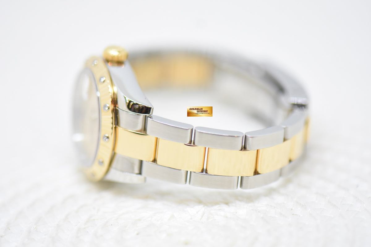 [SOLD] ROLEX OYSTER DATEJUST 26mm HALF-GOLD OYSTER BRACELET CHAMPAGNE ROMAN DIAL & ORIGINAL 12P DIAMOND BEZEL 179313 (MINT)