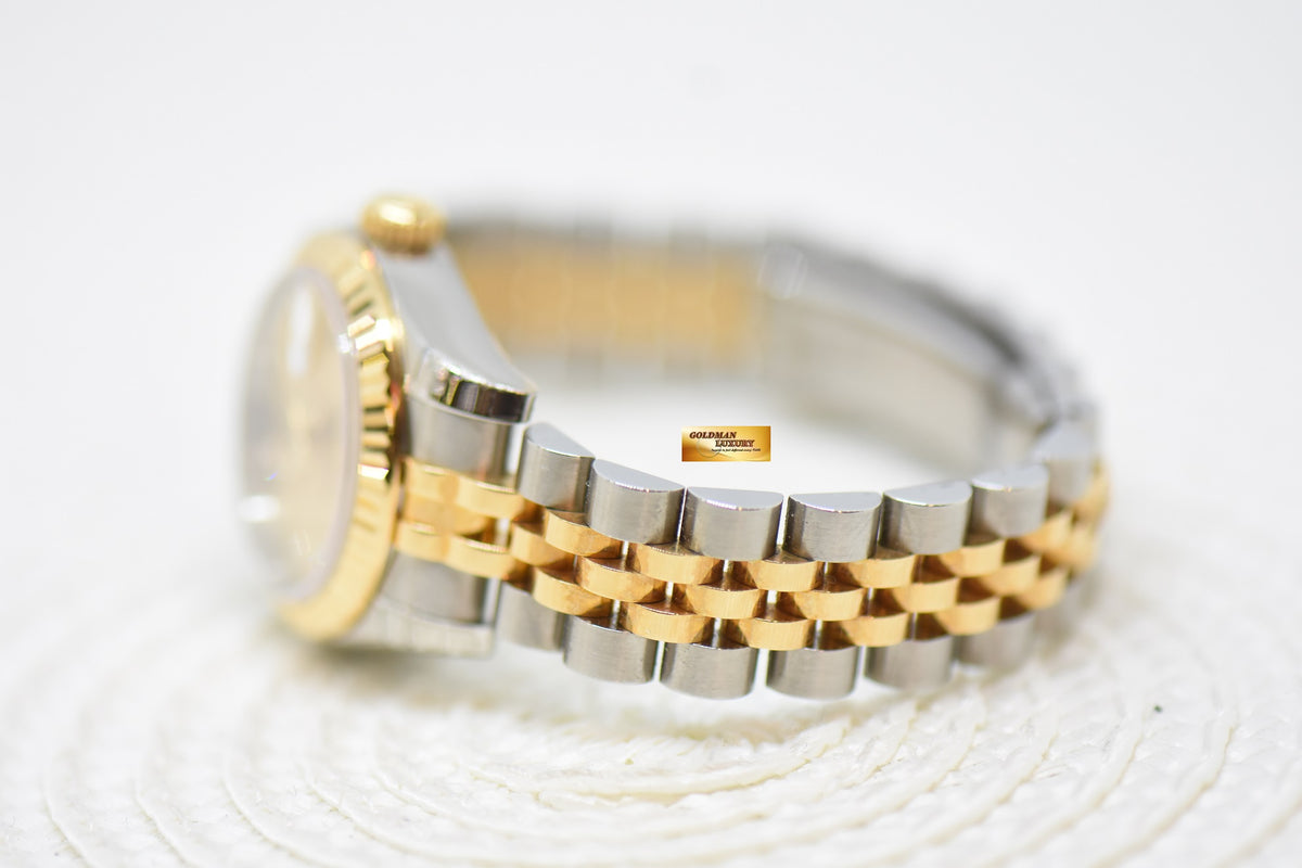 [SOLD] ROLEX OYSTER DATEJUST 26mm HALF-GOLD IN JUBILEE BRACELET CHAMPAGNE DIAMOND DIAL 179173 (NEW-UNWORN)(STICKERS INTACT)