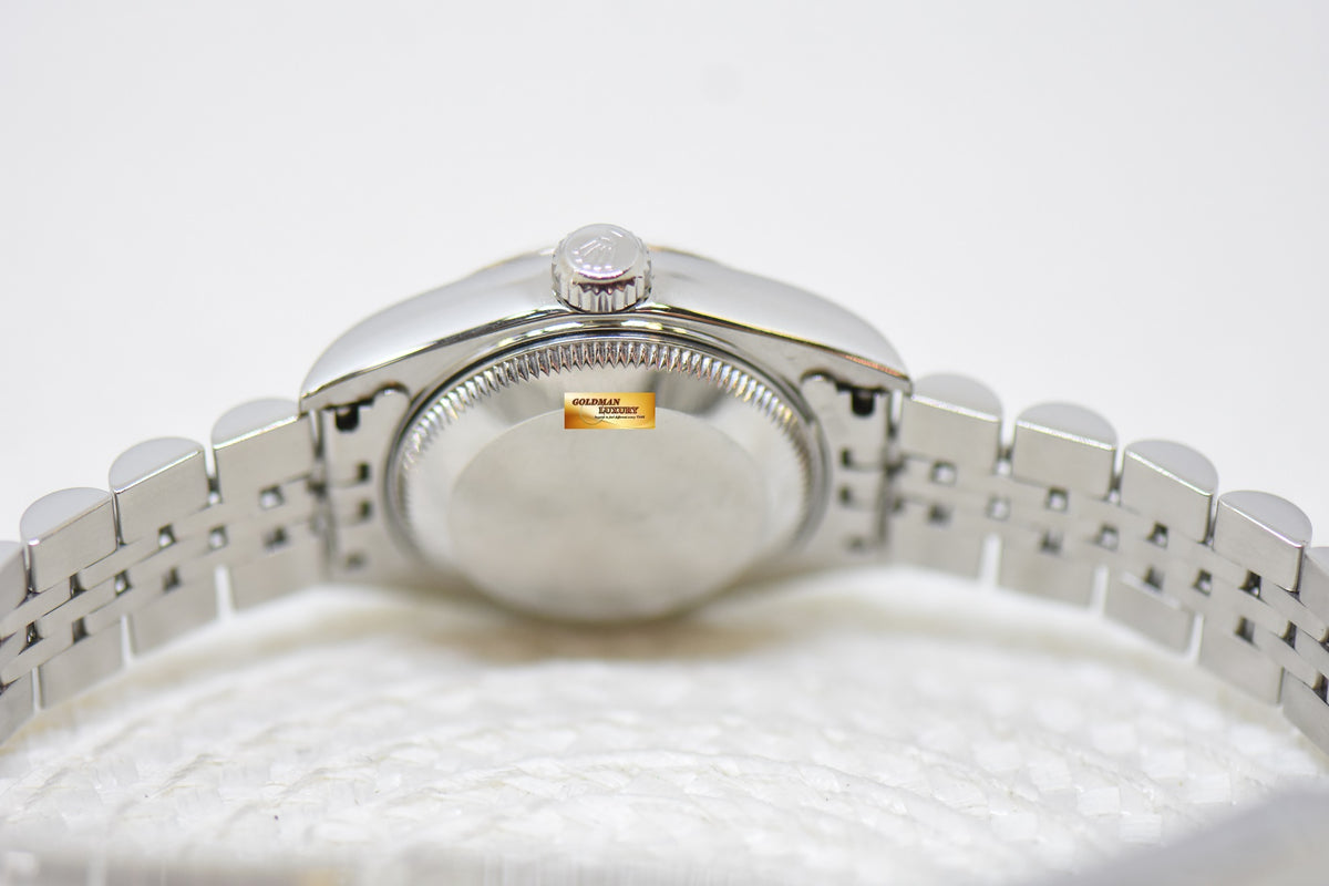 [SOLD] ROLEX OYSTER DATEJUST 26mm BLACK DIAMOND DIAL STEEL IN JUBILEE BRACELET 79174 (MINT)