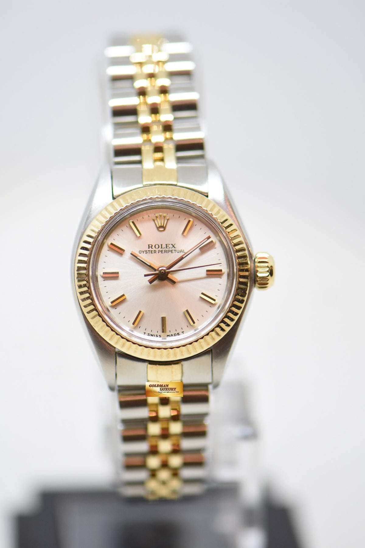[SOLD] ROLEX OYSTER PERPETUAL 26mm HALF-GOLD IN JUBILEE BRACELET SILVER DIAL 6719 (NEAR MINT)