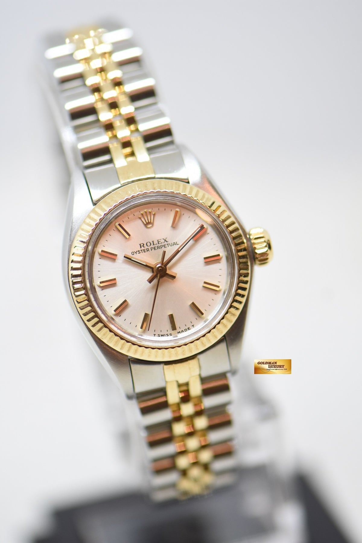 [SOLD] ROLEX OYSTER PERPETUAL 26mm HALF-GOLD IN JUBILEE BRACELET SILVER DIAL 6719 (NEAR MINT)