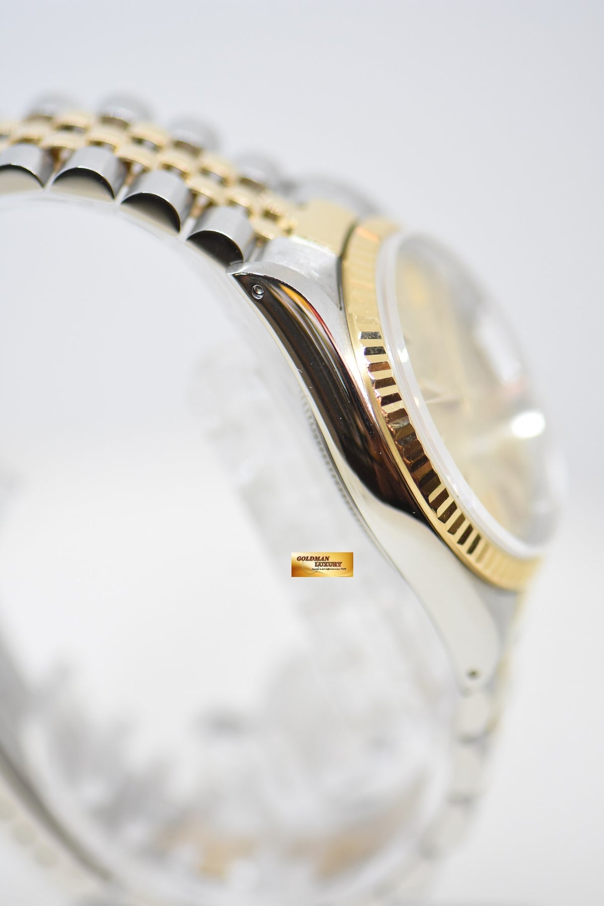 [SOLD] ROLEX OYSTER DATEJUST 36mm HALF-GOLD IN JUBILEE BRACELET GOLD DIAL 16233 (MINT)