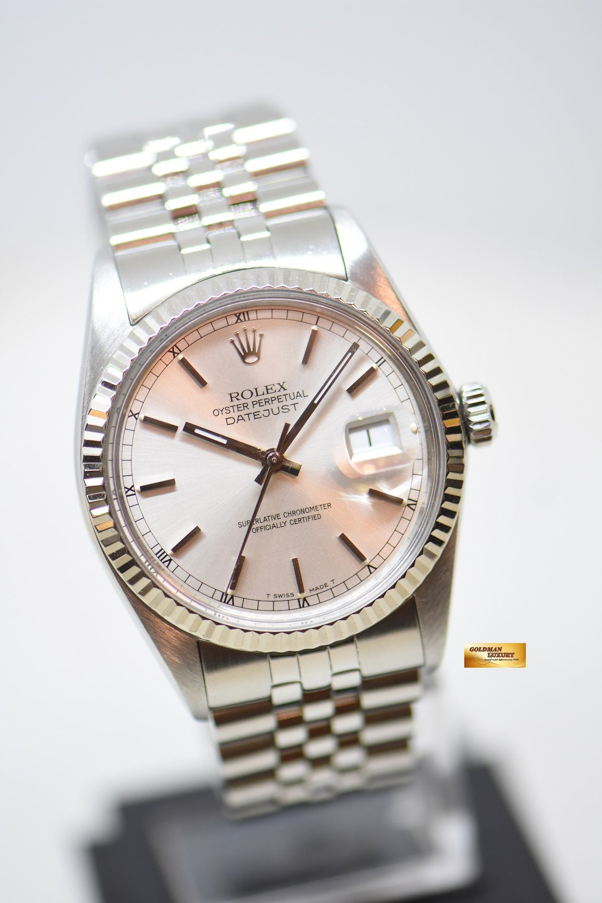[SOLD] ROLEX OYSTER DATEJUST 36mm STEEL IN JUBILEE BRACELET SILVER DIAL 16014 (QUICKSET-DIAL) (MINT)