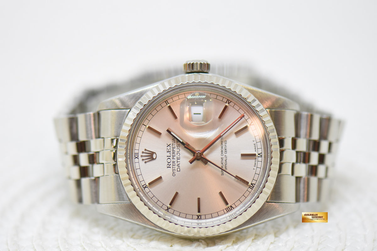 [SOLD] ROLEX OYSTER DATEJUST 36mm STEEL IN JUBILEE BRACELET SILVER DIAL 16014 (QUICKSET-DIAL) (MINT)