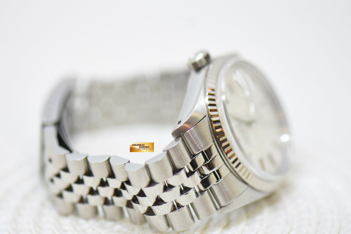 [SOLD] ROLEX OYSTER DATEJUST 36mm STEEL IN JUBILEE BRACELET SILVER DIAL 16014 (QUICKSET-DIAL) (MINT)