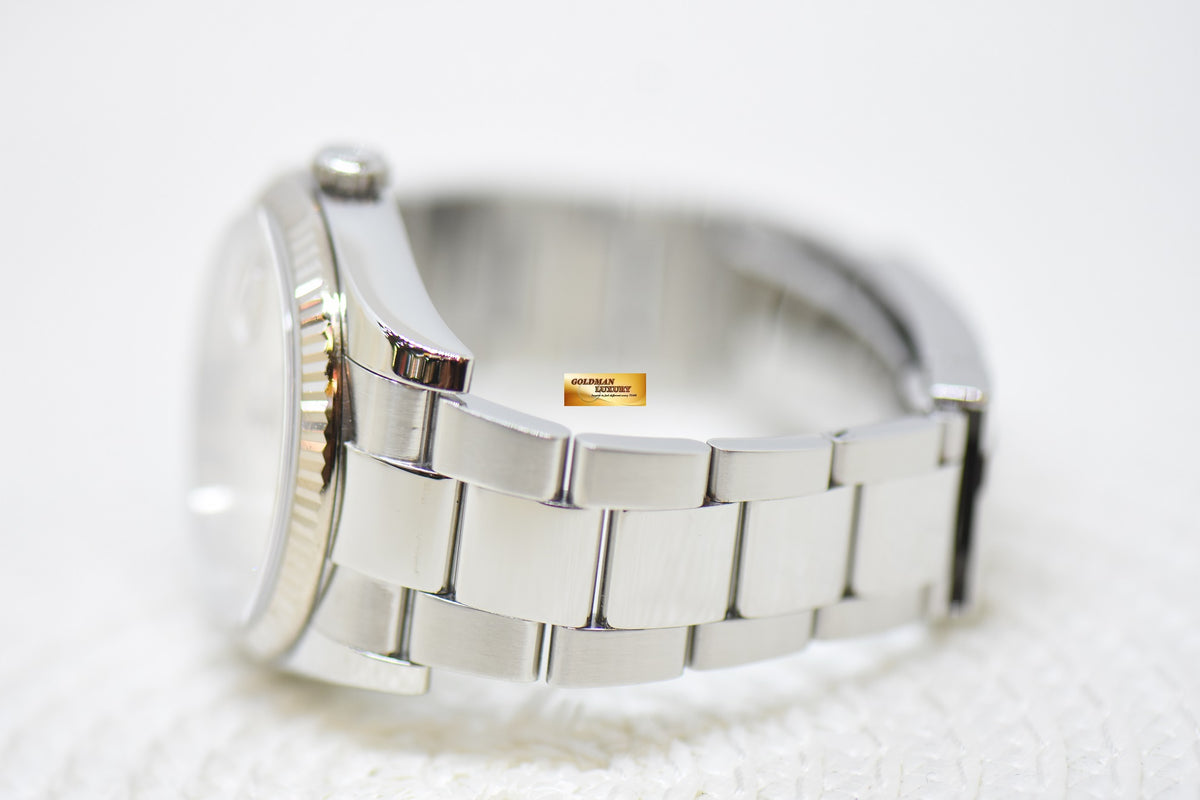 [SOLD] ROLEX OYSTER DATEJUST 36mm STEEL IN OYSTER BRACELET SILVER DIAMONDS DIAL 116234 (MINT)