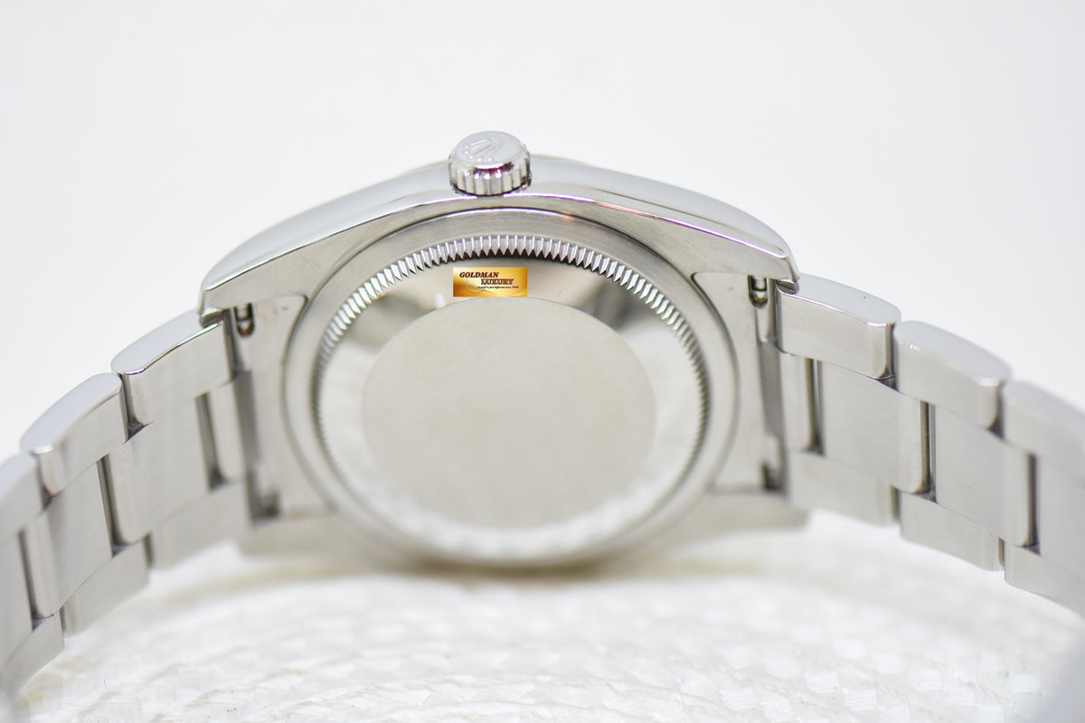 [SOLD] ROLEX OYSTER DATEJUST 36mm STEEL IN OYSTER BRACELET SILVER DIAMONDS DIAL 116234 (MINT)