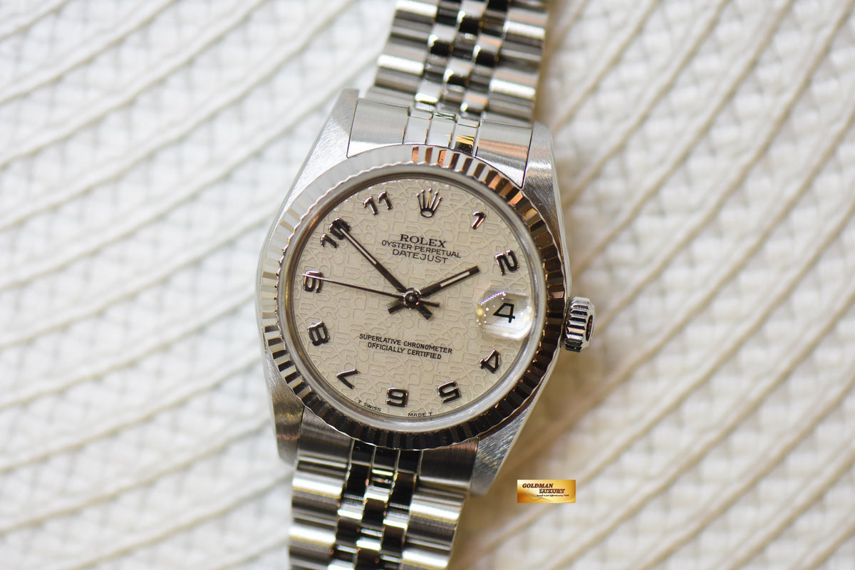 [SOLD] ROLEX OYSTER DATEJUST 31mm STEEL IN JUBILEE BRACELET COMPUTER ARABIC DIAL 68274 (MINT)