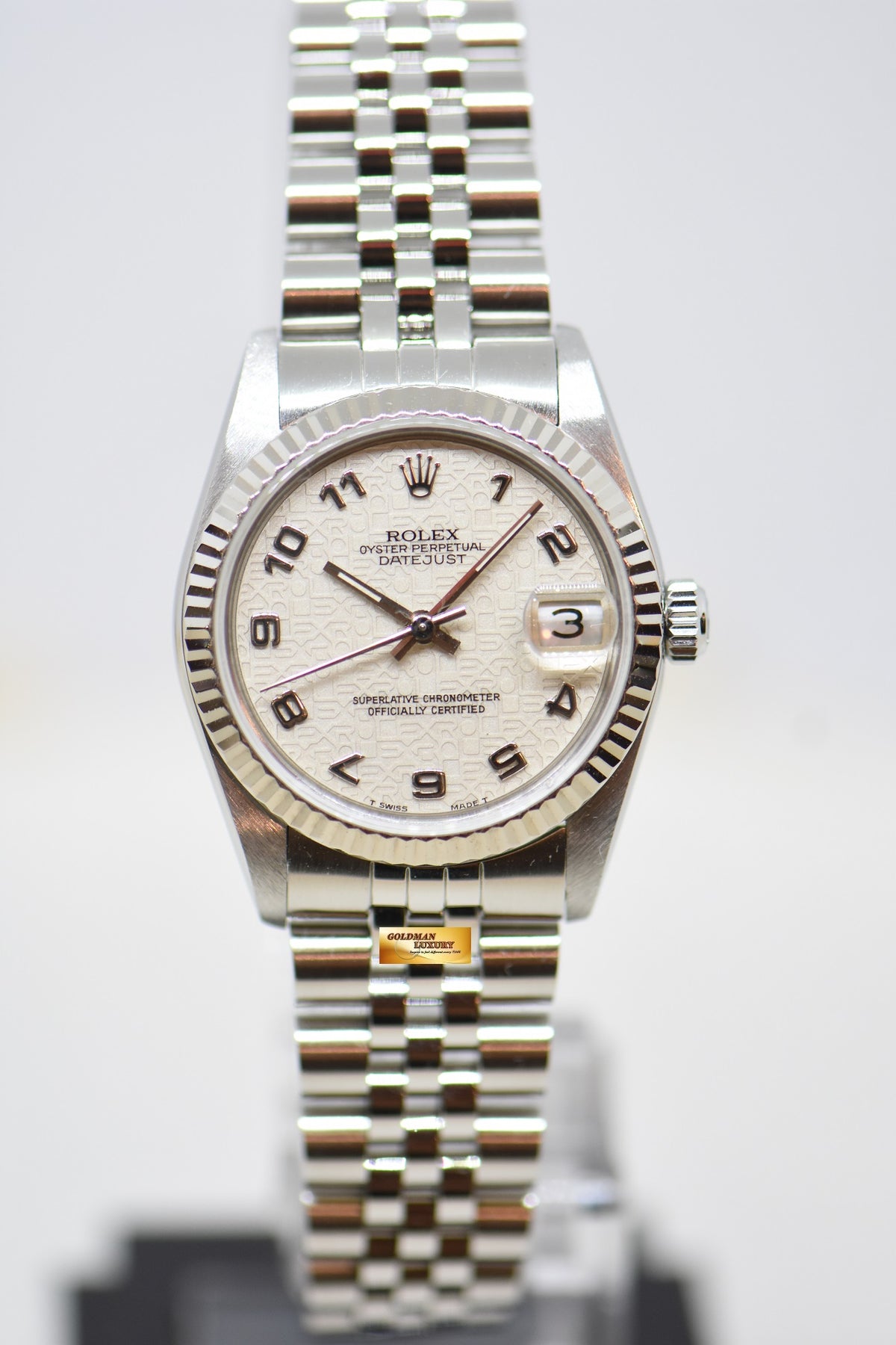[SOLD] ROLEX OYSTER DATEJUST 31mm STEEL IN JUBILEE BRACELET COMPUTER ARABIC DIAL 68274 (MINT)
