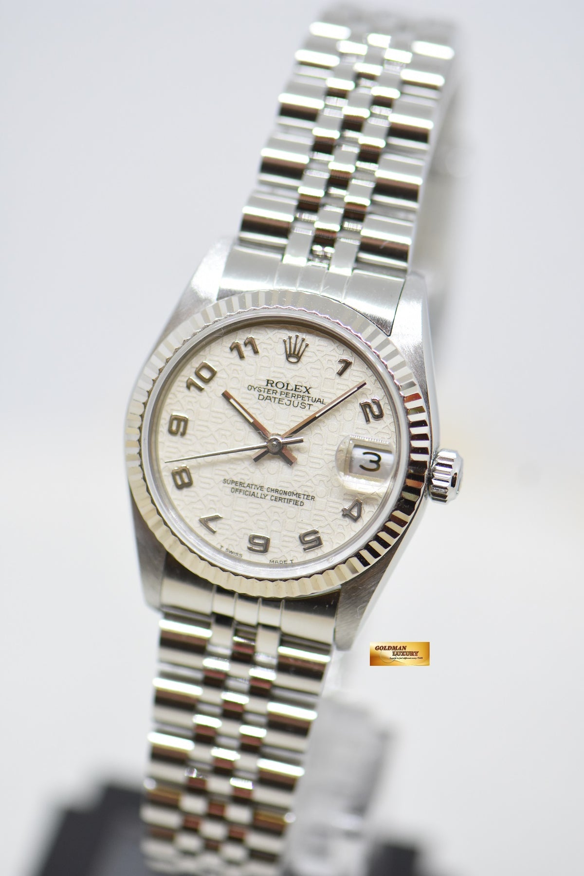 [SOLD] ROLEX OYSTER DATEJUST 31mm STEEL IN JUBILEE BRACELET COMPUTER ARABIC DIAL 68274 (MINT)