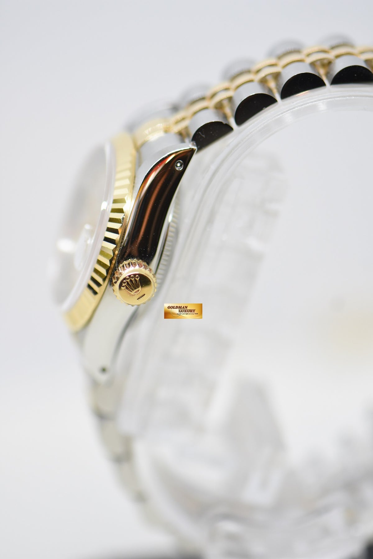 [SOLD] ROLEX OYSTER DATEJUST 26mm HALF-GOLD IN JUBILEE BRACELET PRISM ROMAN DIAL 69173 (MINT)