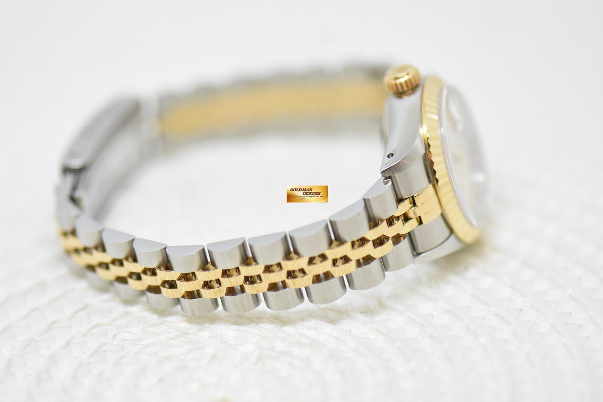[SOLD] ROLEX OYSTER DATEJUST 26mm HALF-GOLD IN JUBILEE BRACELET PRISM ROMAN DIAL 69173 (MINT)