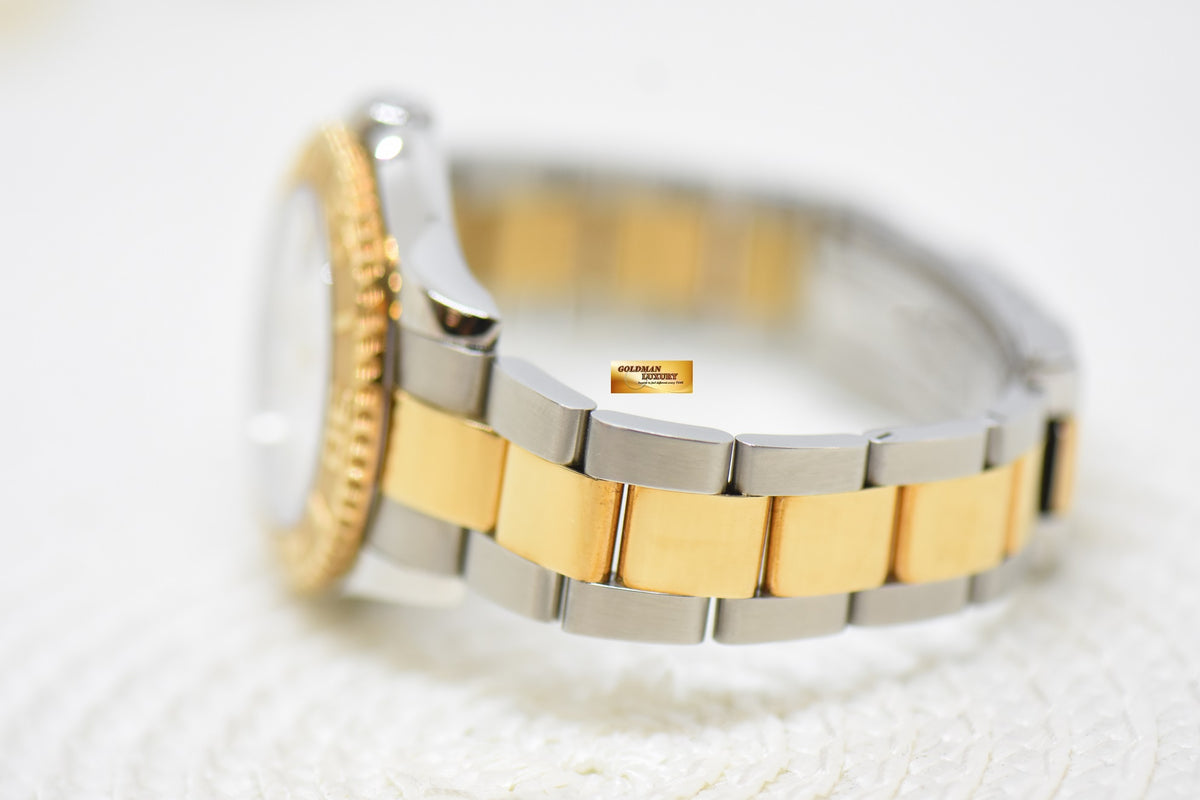 [SOLD] ROLEX OYSTER PERPETUAL YACHT-MASTER 35mm HALF-GOLD WHITE ONYX DIAL 68623 (MINT)