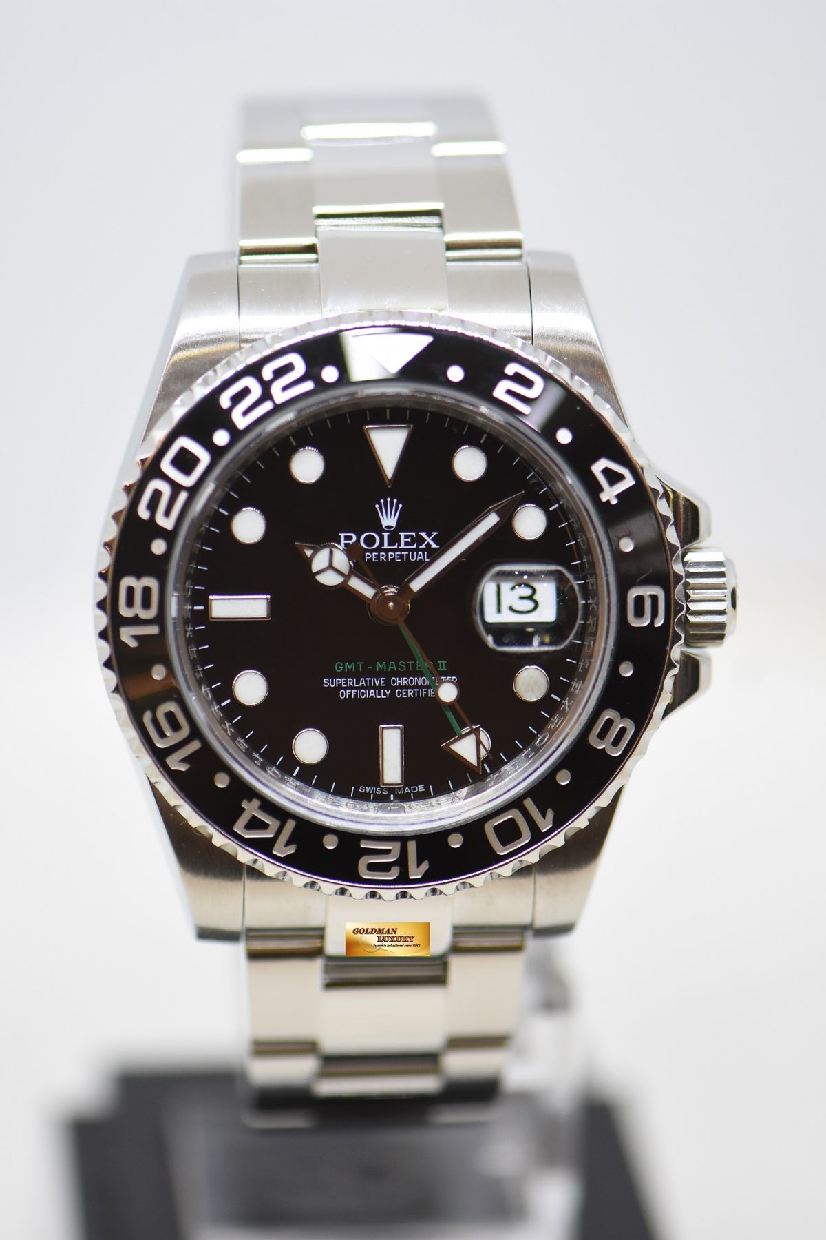 [SOLD] ROLEX OYSTER GMT-MASTER II 40mm CERAMIC BLACK BEZEL OYSTER STEEL BRACELET 116710LN (MINT)