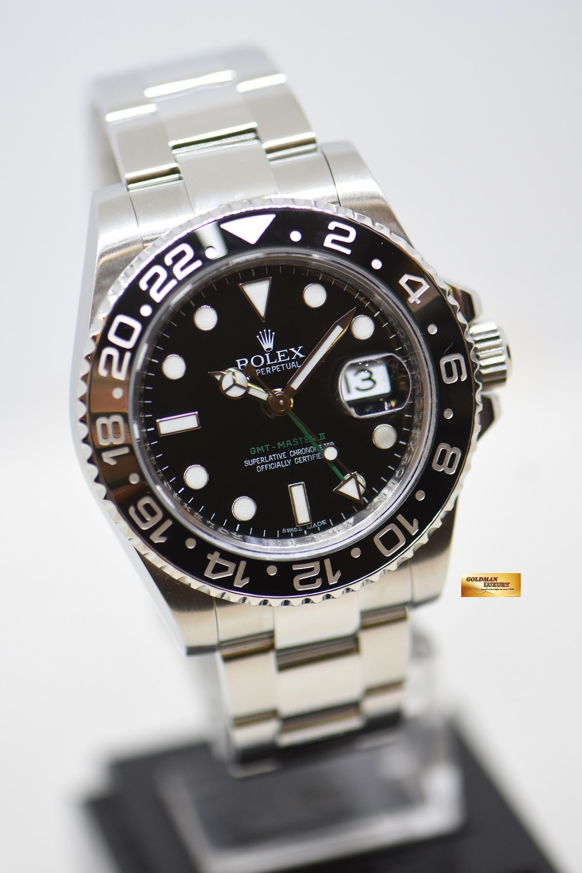 [SOLD] ROLEX OYSTER GMT-MASTER II 40mm CERAMIC BLACK BEZEL OYSTER STEEL BRACELET 116710LN (MINT)