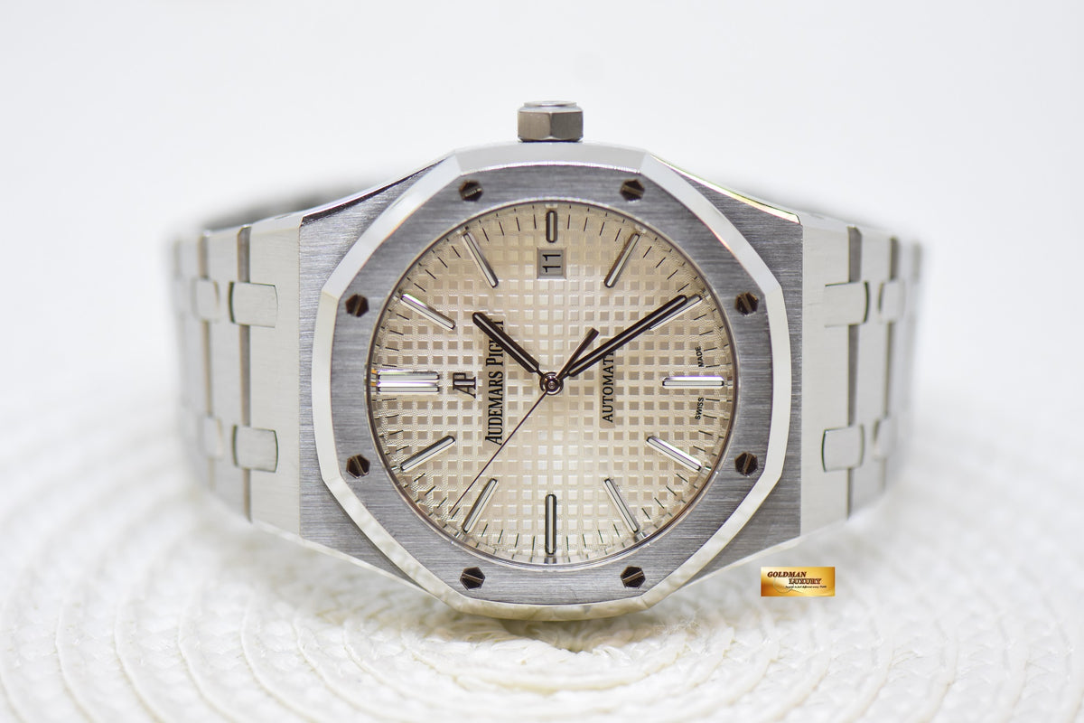 [SOLD] AUDEMARS PIGUET ROYAL OAK 41mm STEEL BRACELET WHITE DIAL AUTOMATIC 15400ST (UNPOLISHED-MINT)