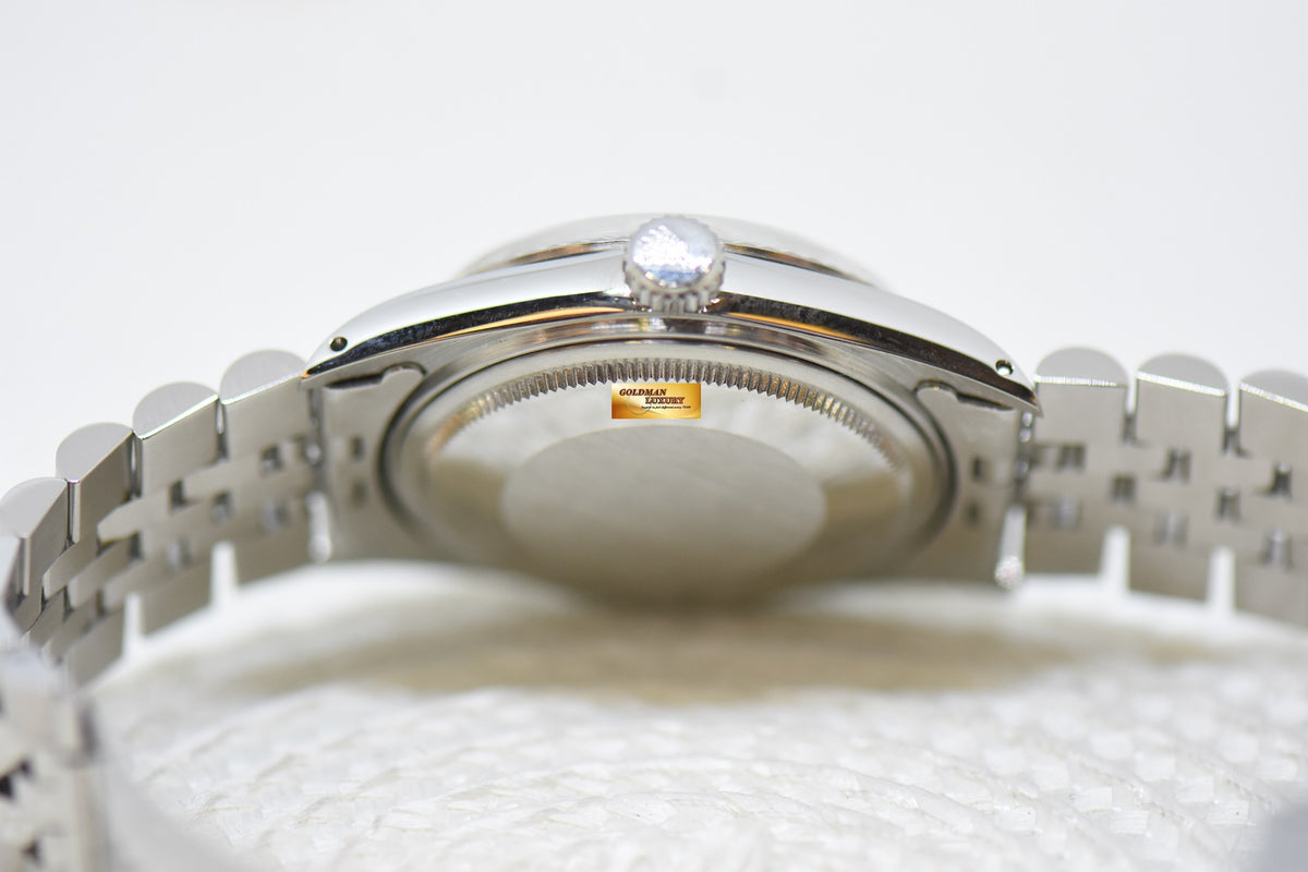 [SOLD] ROLEX OYSTER DATEJUST 36mm STEEL IN JUBILEE SILVER TRITIUM DIAL 16014 (QUICKSET-DIAL) (MINT)