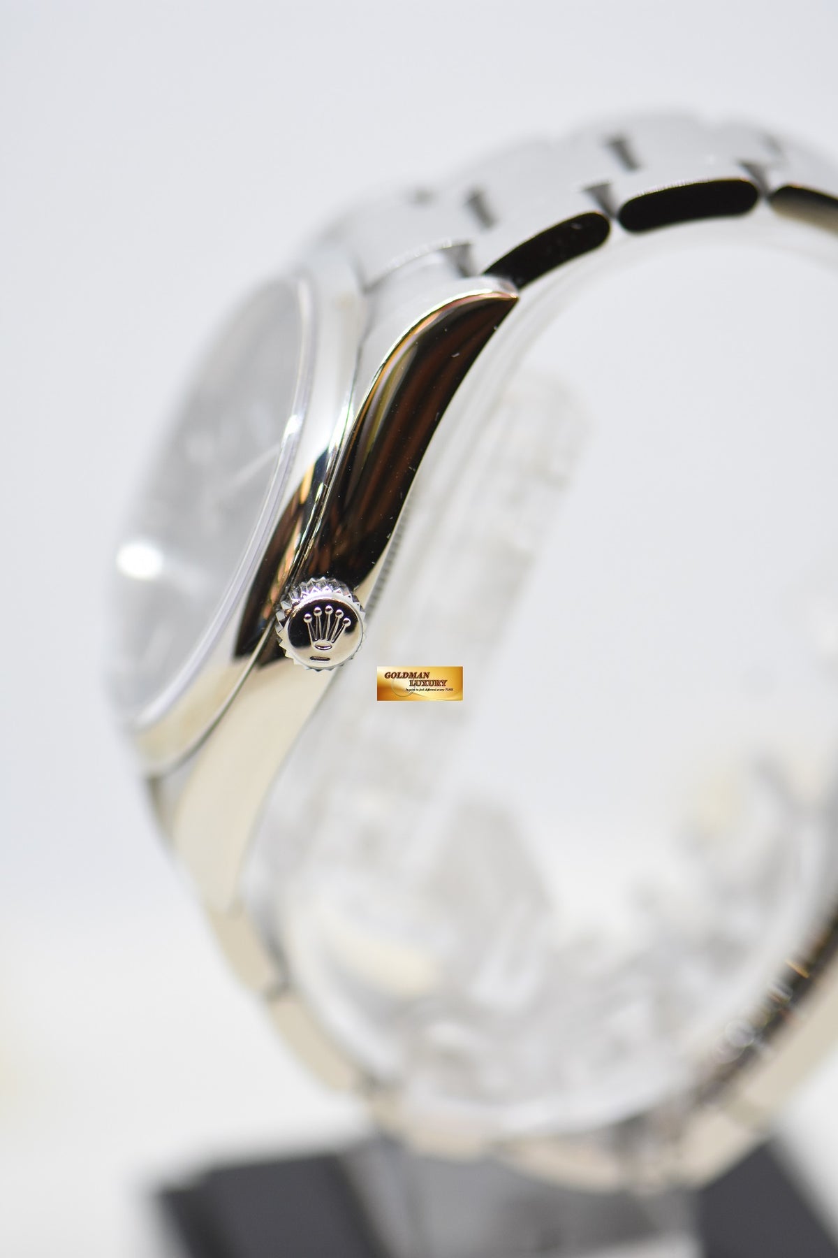 [SOLD] ROLEX OYSTER PERPETUAL 39mm STEEL IN OYSTER BRACELET DARK RHODIUM DIAL 114300 (MINT)