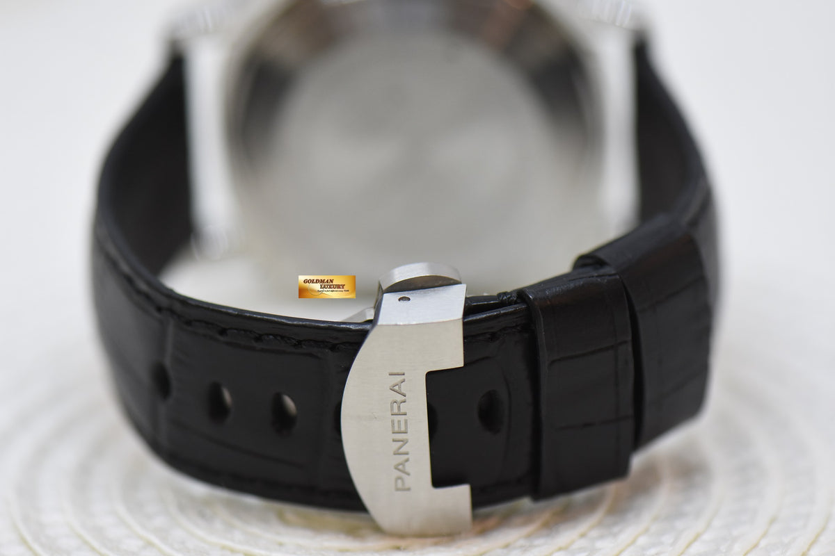 [SOLD] PANERAI LUMINOR GMT 44mm STEEL IN LEATHER BLACK DIAL AUTOMATIC PAM 88 (MINT)