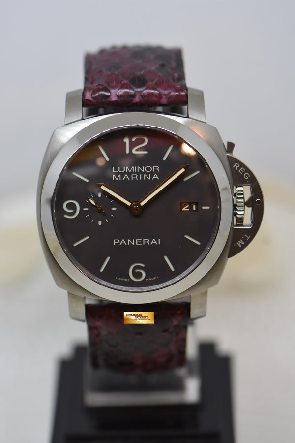 [SOLD] PANERAI LUMINOR MARINA 1950 TITANIUM CASE  44mm TOBACCO BROWN DIAL P.9000 AUTOMATIC PAM 351 (MINT)