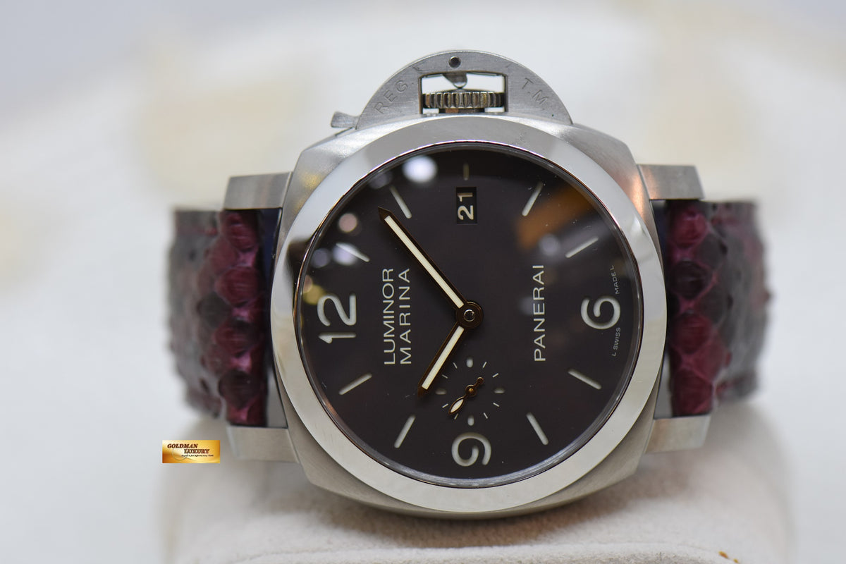 [SOLD] PANERAI LUMINOR MARINA 1950 TITANIUM CASE  44mm TOBACCO BROWN DIAL P.9000 AUTOMATIC PAM 351 (MINT)
