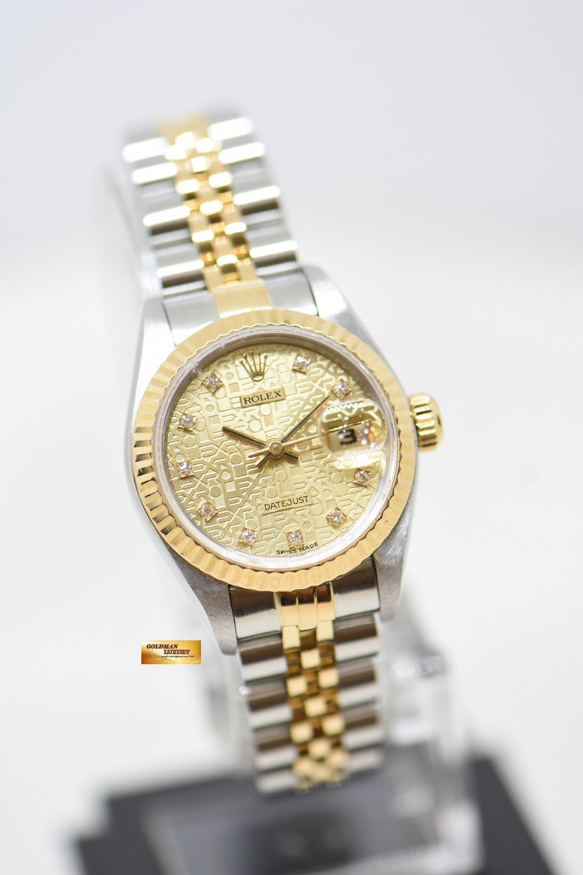 [SOLD] ROLEX OYSTER DATEJUST 26mm HALF-GOLD IN JUBILEE BRACELET COMPUTER DIAMONDS DIAL 69173 (MINT)